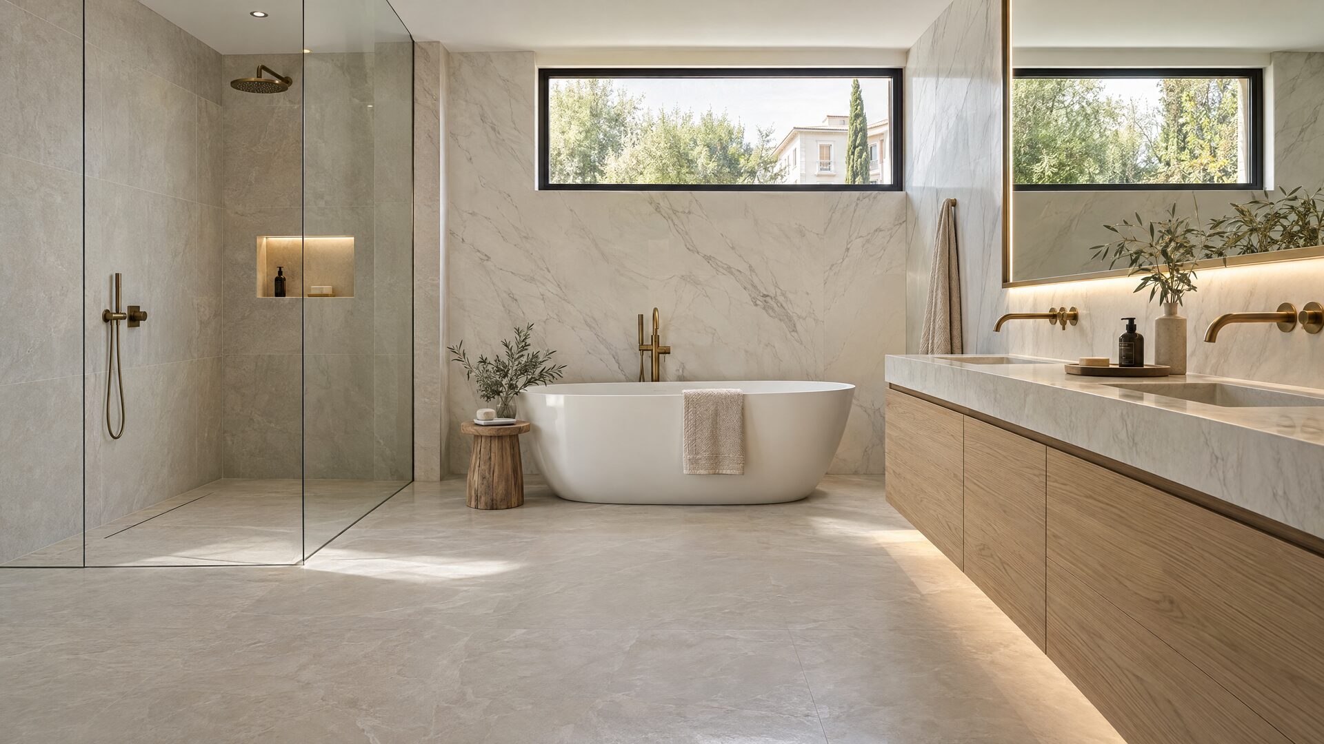 Baño de diseño reformado en Madrid
